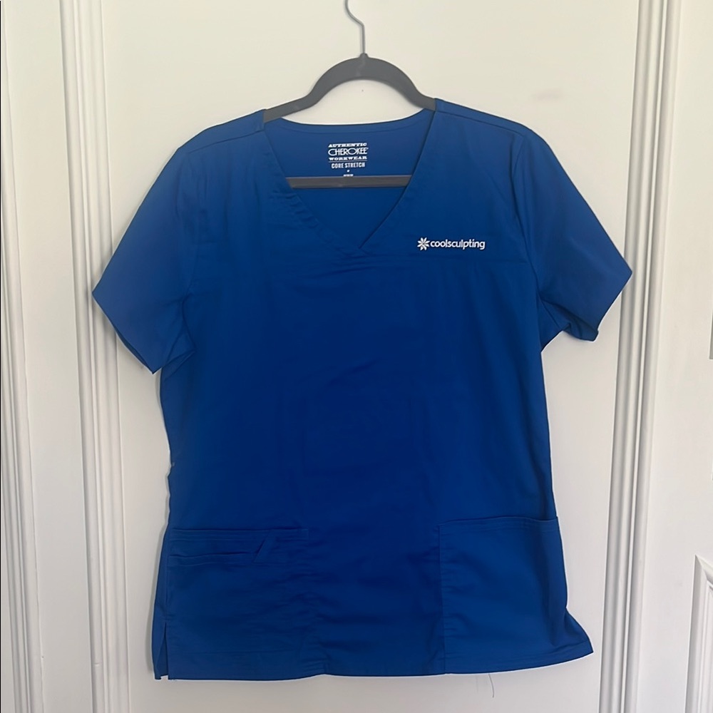 Blue Relaxed Short Scrub Top